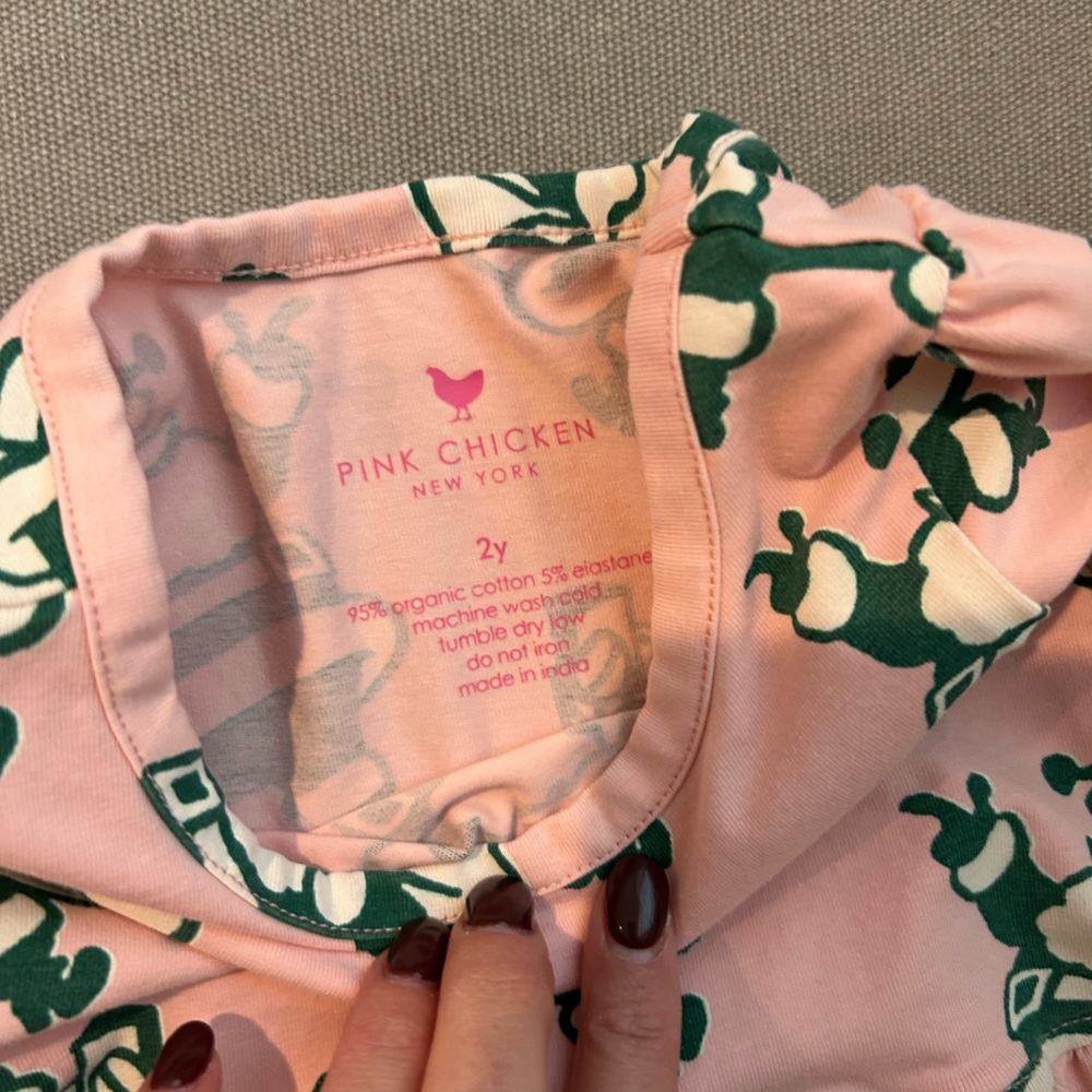 Pink Chicken Dress- Holly Jolly Santa - Picture 2 of 2